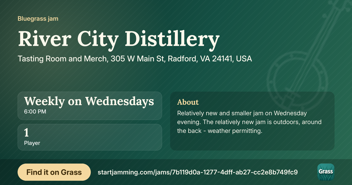 River City Distillery’s card